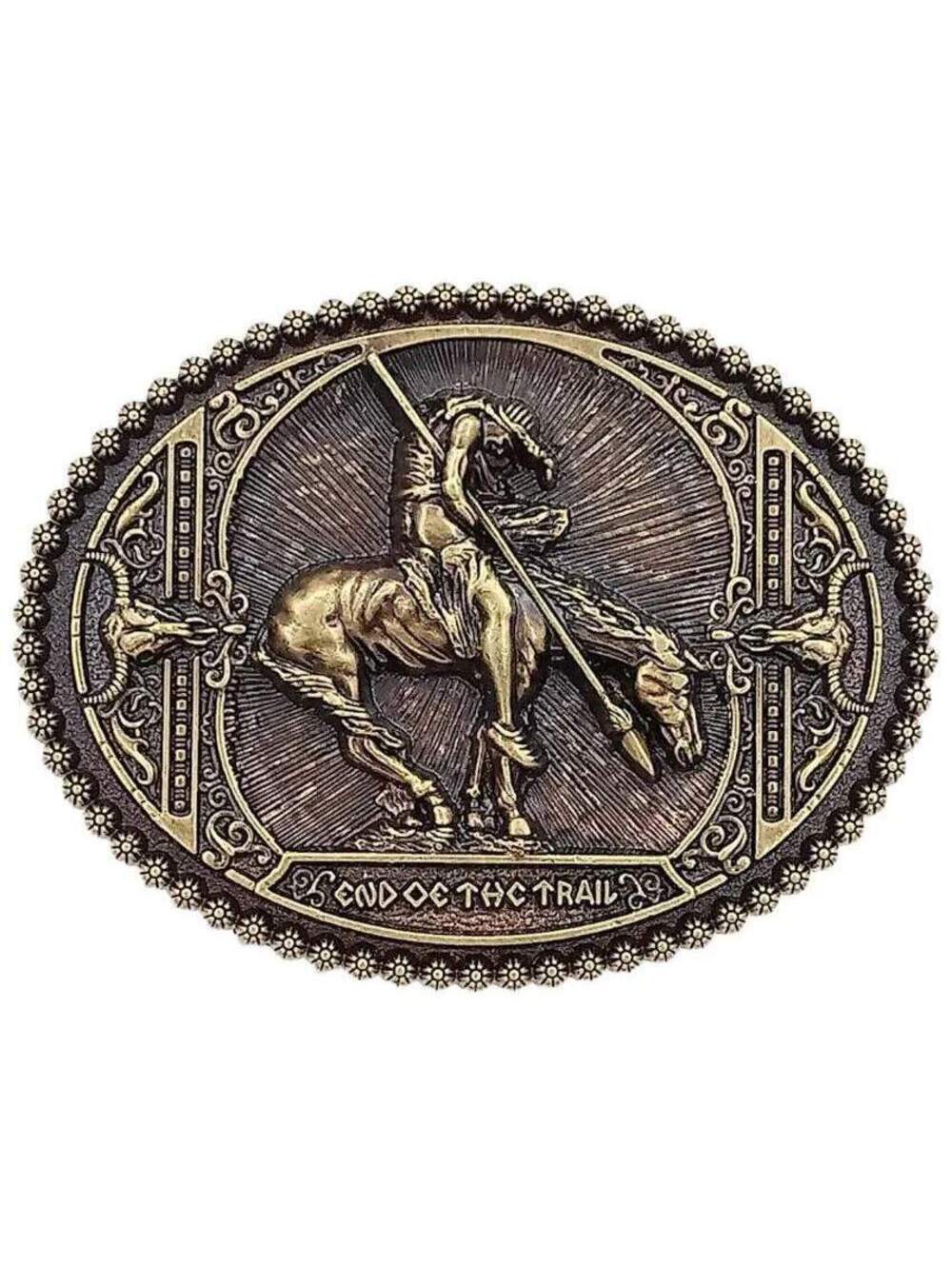 Brass Colored Native Horse Belt Buckle